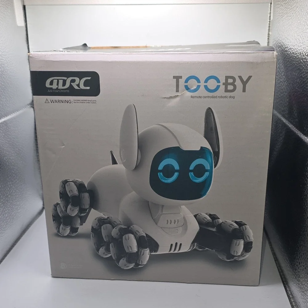 QRC TOOBY Remote Controlled Robotic Dog Toy 4D-Y9 White Purple Blue Black